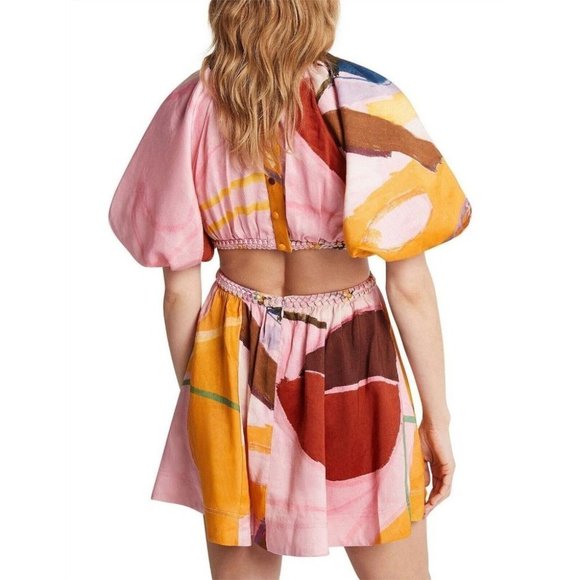 BNWT Aje Capucine Puff Sleeve Mini Dress Size 10 - Picture 5 of 16